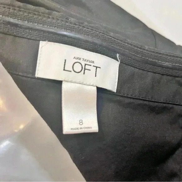 Ann Taylor strapless black dress layered size 8 cotton blend party dress - Picture 7 of 7